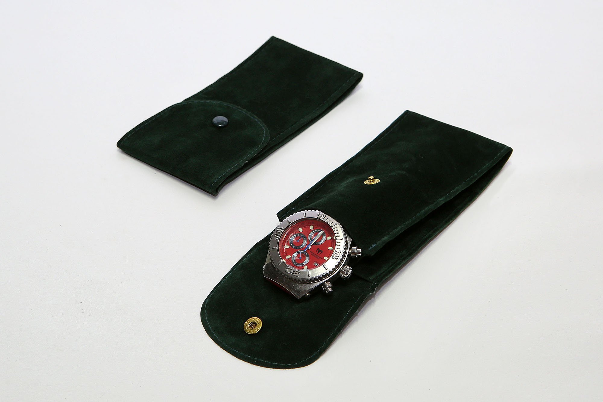 Sacchetto Porta Orologi Patek Philippe – Floccato Marrone Con Pattina Interna E Bottoncino 8x17cm - Foto 2